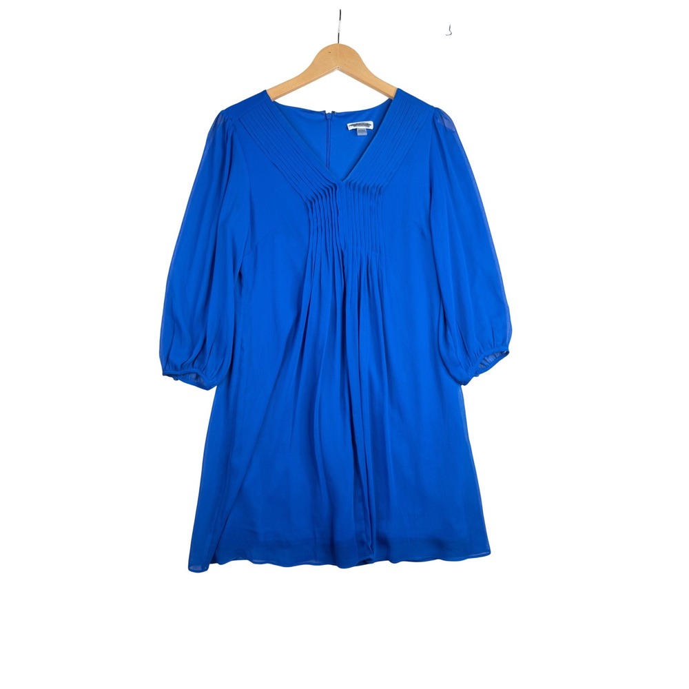 Calvin Klein Long Sleeve V-neck Mini Dress size‎ 6 Blue